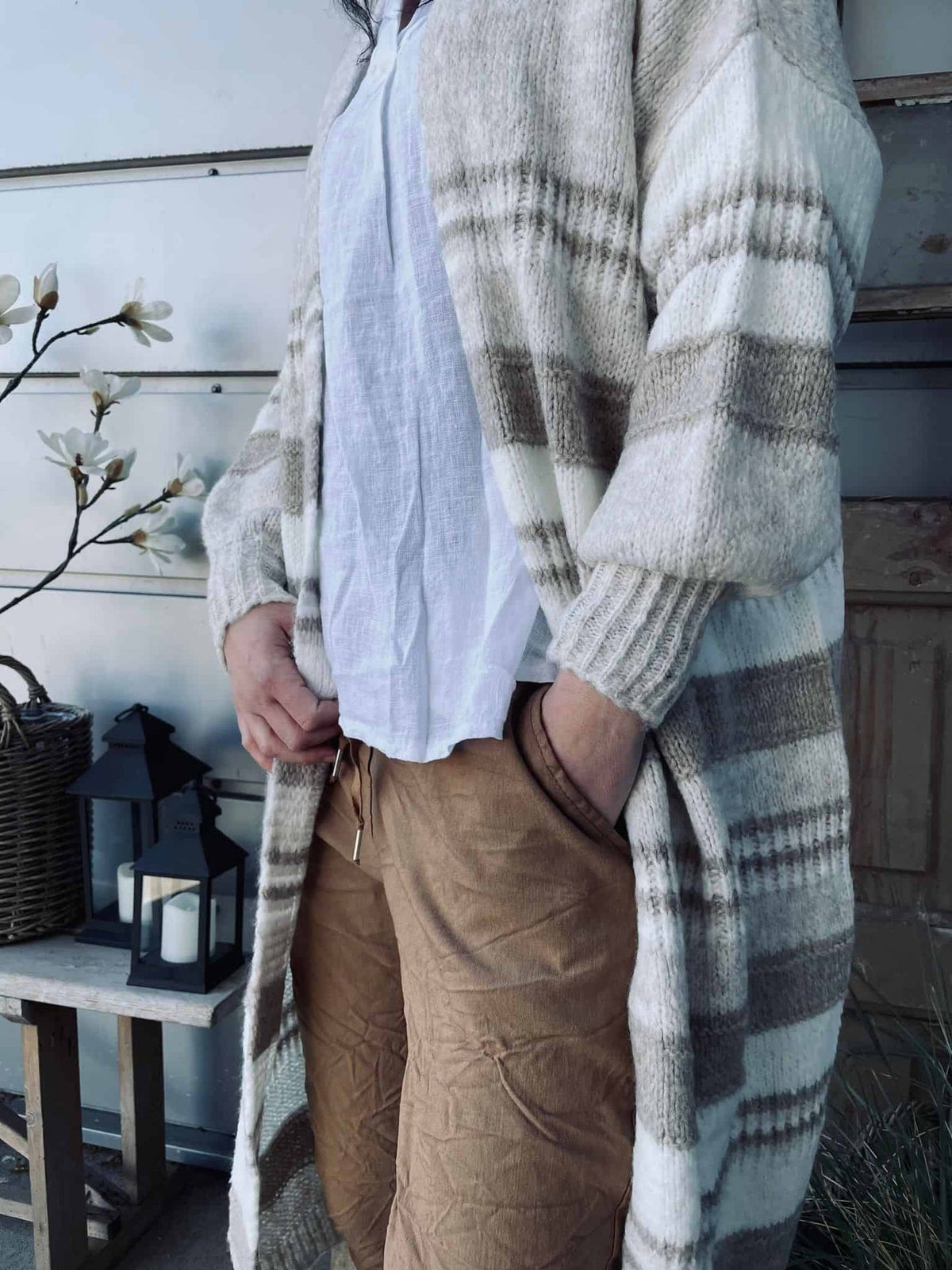 Cardigan Alma Beige - VIAMAJA.DK