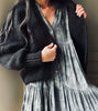 Cardigan Schwarz Mohair-Mix
