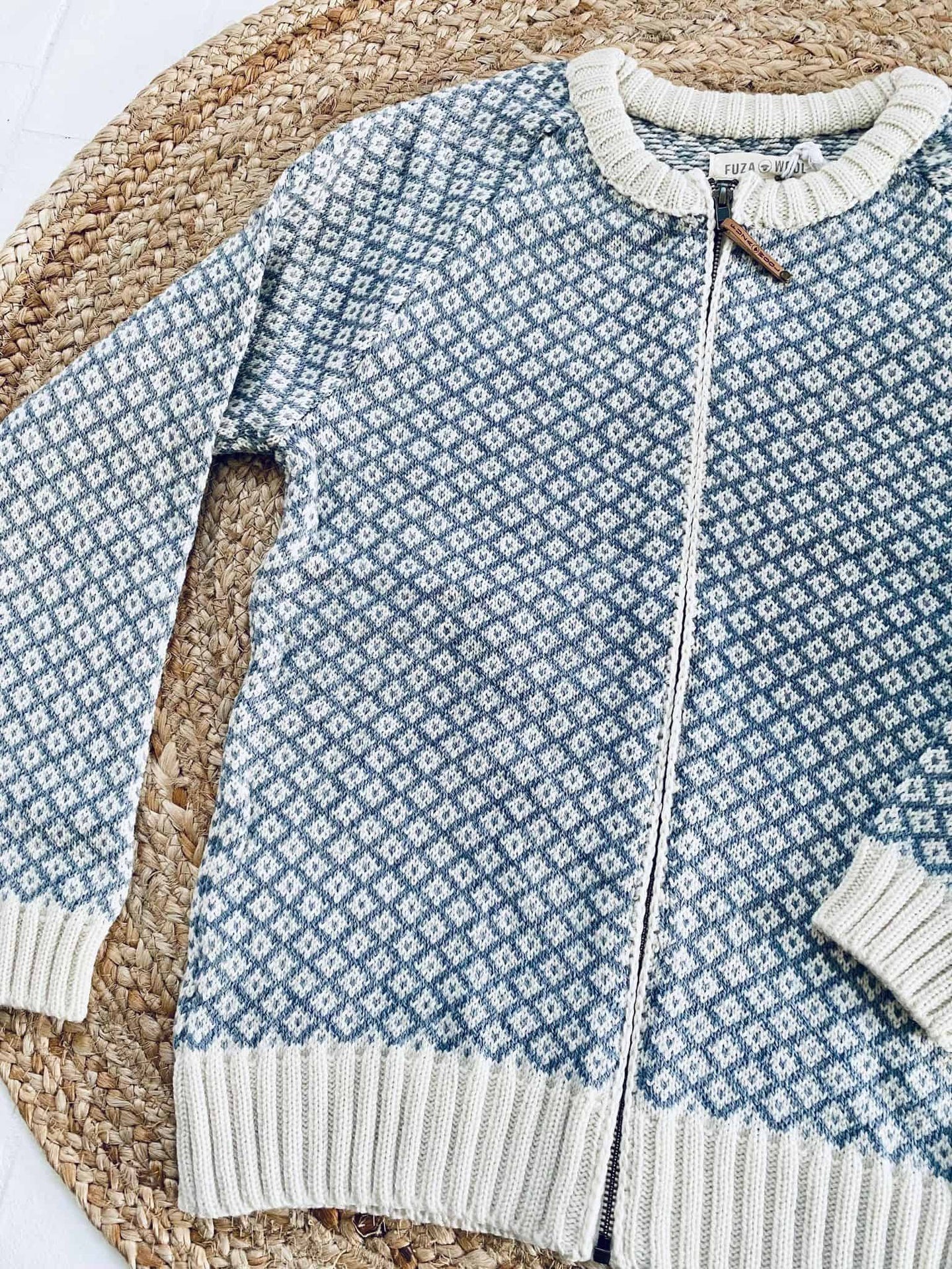 Cardigan i merinould – Iris blue XL - VIAMAJA.DK