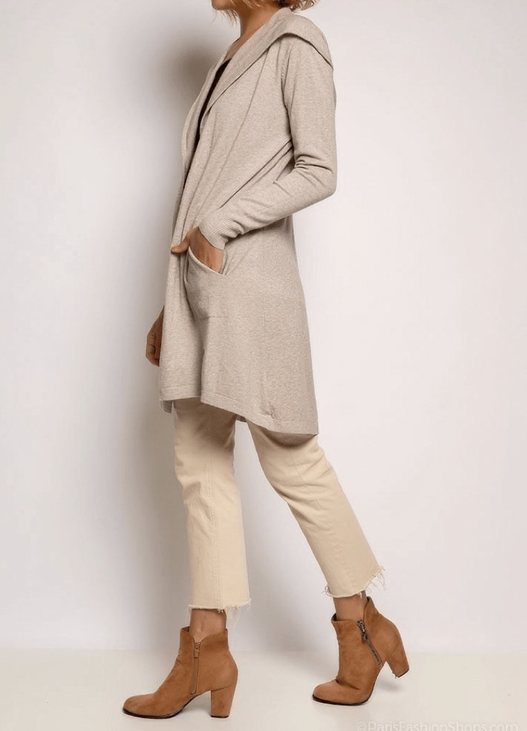 Cardigan / Jakke – Soft taupe - VIAMAJA.DK