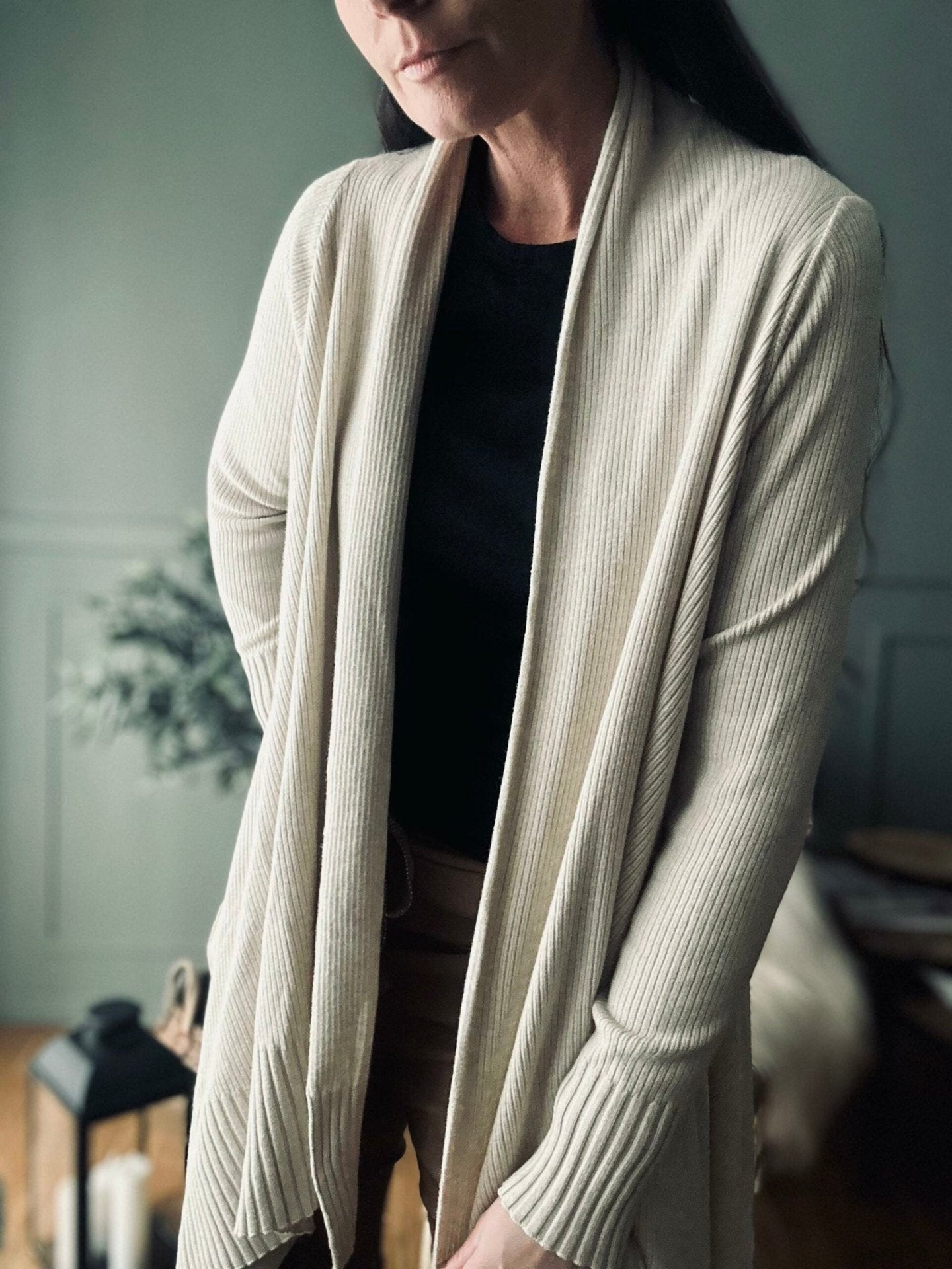 Cardigan Long style – Beige - VIAMAJA.DK