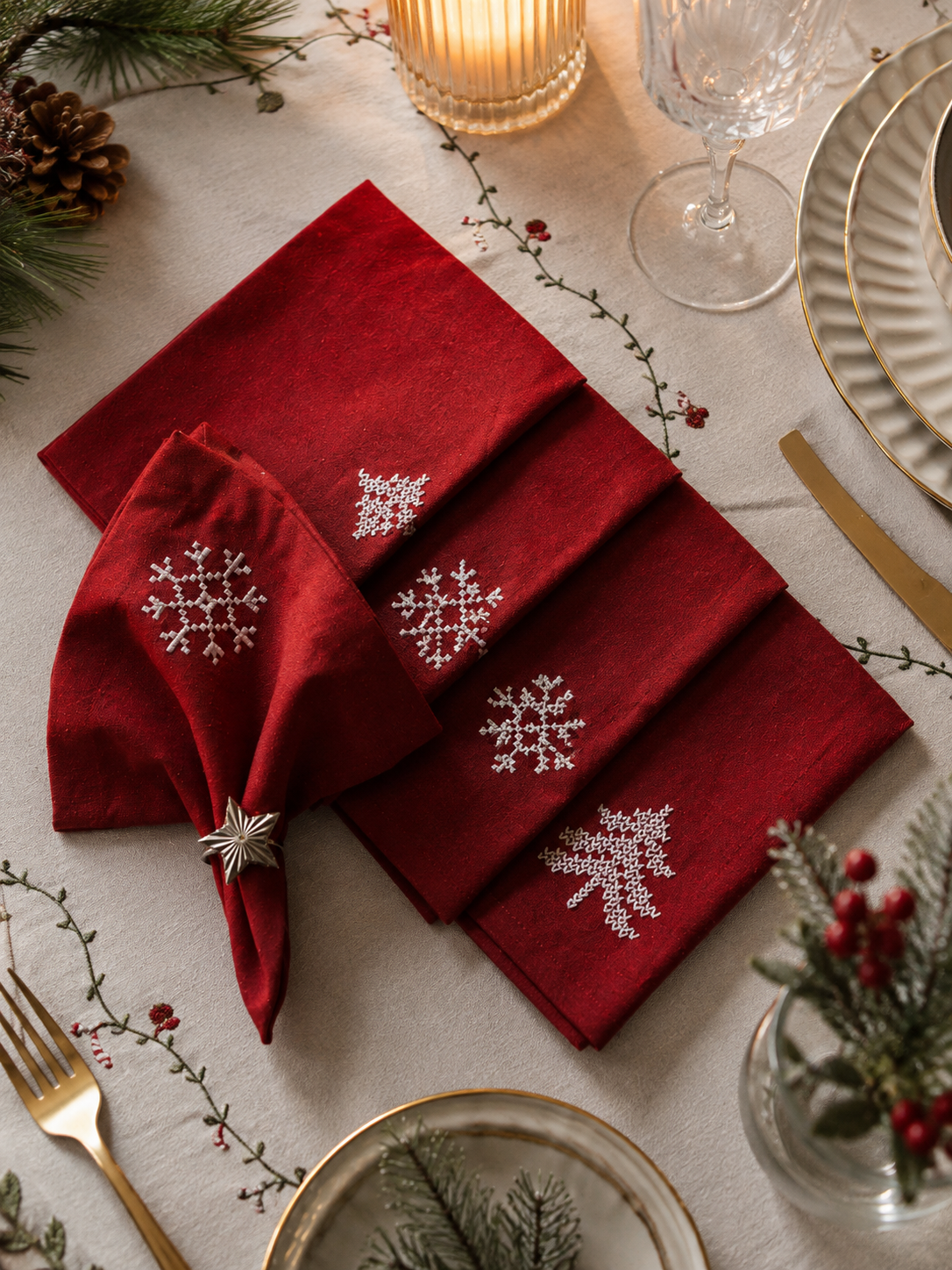 Servietten Rote Weihnachten - 4 Stk.