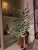 Zeder mit Schnee und Lichterkette 120 cm