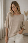 Bluse Sia mittelbeige – Oversize