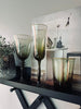 Champagnerglas - Grün mit Goldrand