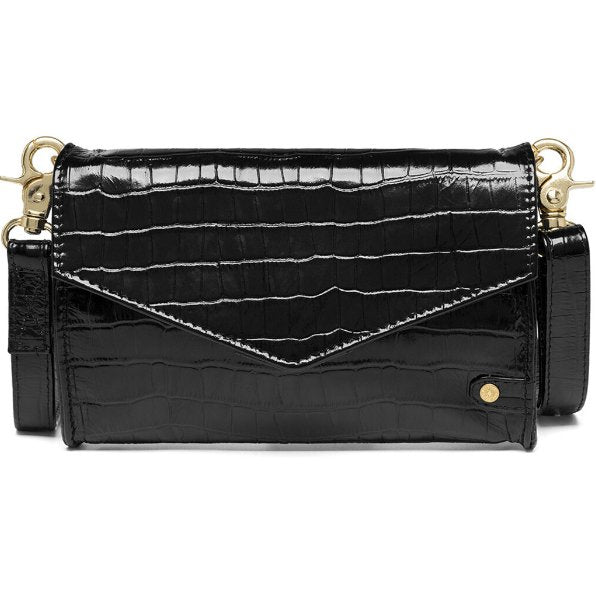 Clutch Croco Black leather - VIAMAJA