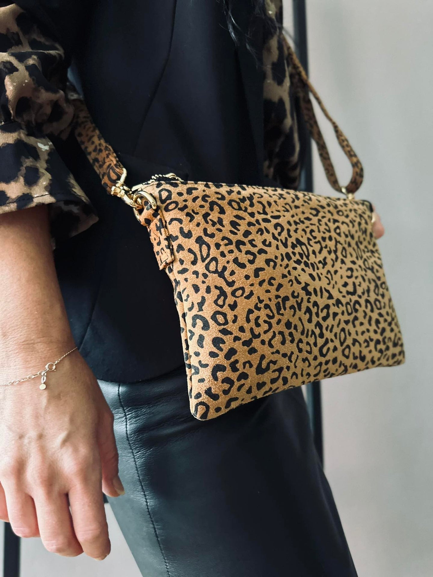 Clutch / crossover Leopard ruskind - VIAMAJA.DK