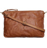 Clutch aus gewaschenem Rindsleder – Cognac