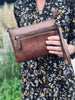 Clutch leather - Dark cognac