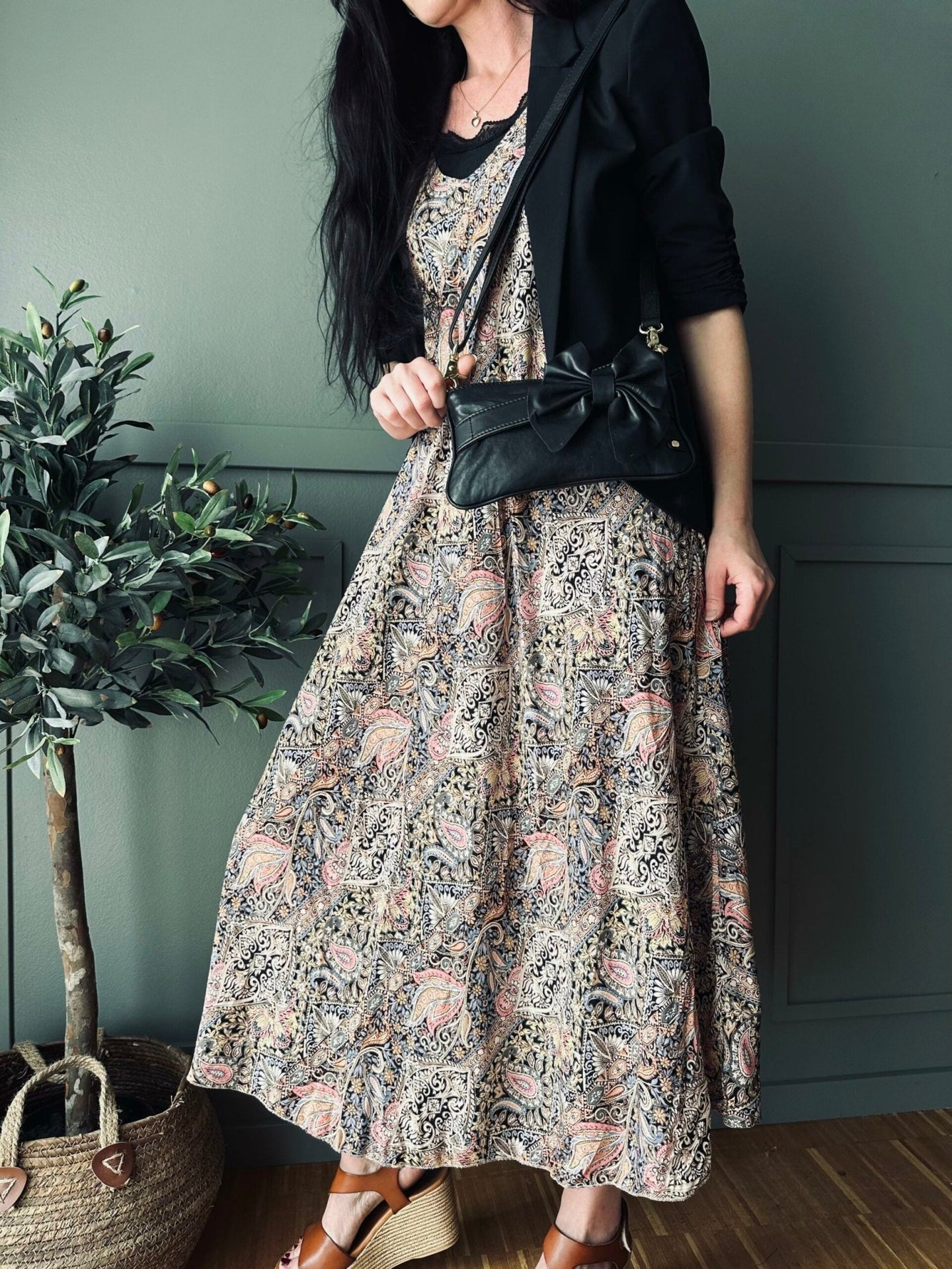 Clutch med sløjfe – Black leather - VIAMAJA.DK