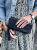 Clutch MILO feine Lederqualität - SCHWARZ