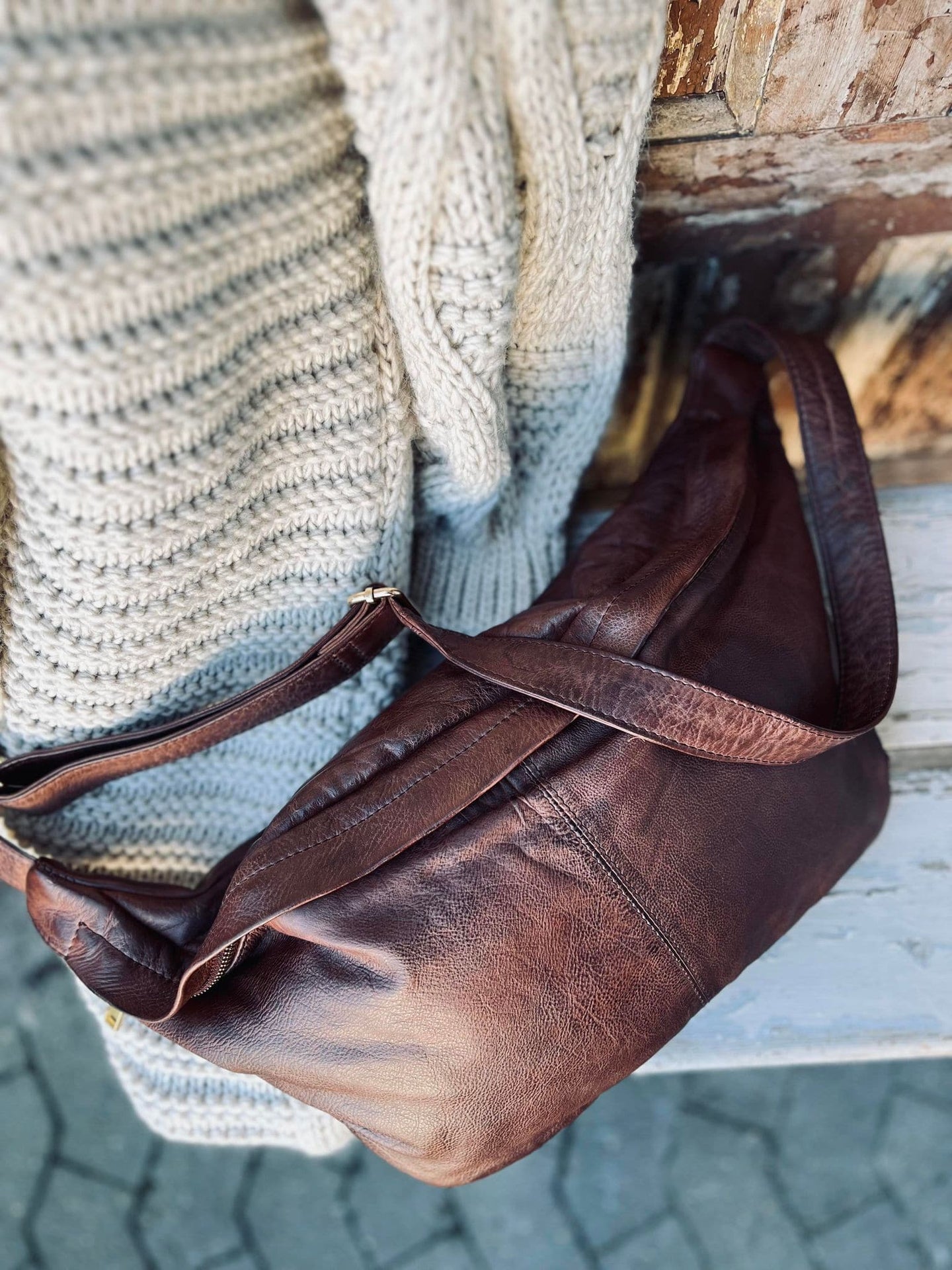 Cool Buffy XL Bumbag i smørblødt læder - Brandy - VIAMAJA.DK