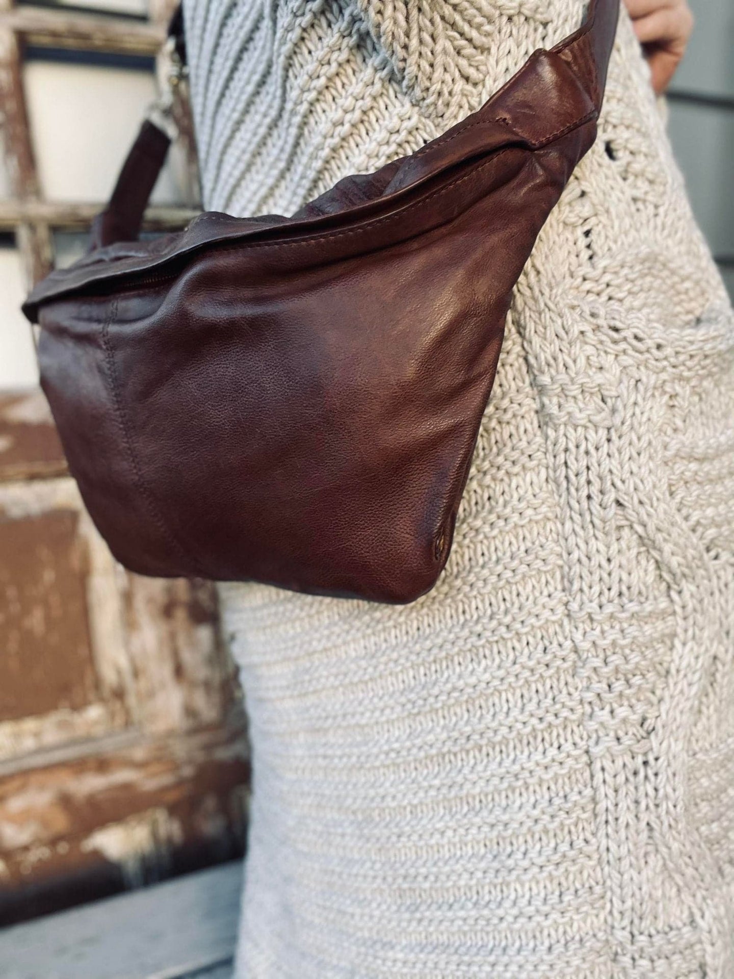 Cool Buffy XL Bumbag i smørblødt læder - Brandy - VIAMAJA.DK