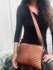 Crossbody-Clutch ALICE - Cognac Quilt