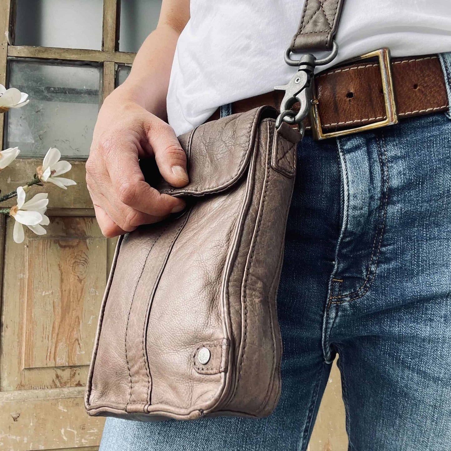 Crossbody i blød skindkvalitet - Nordic Brown - VIAMAJA.DK
