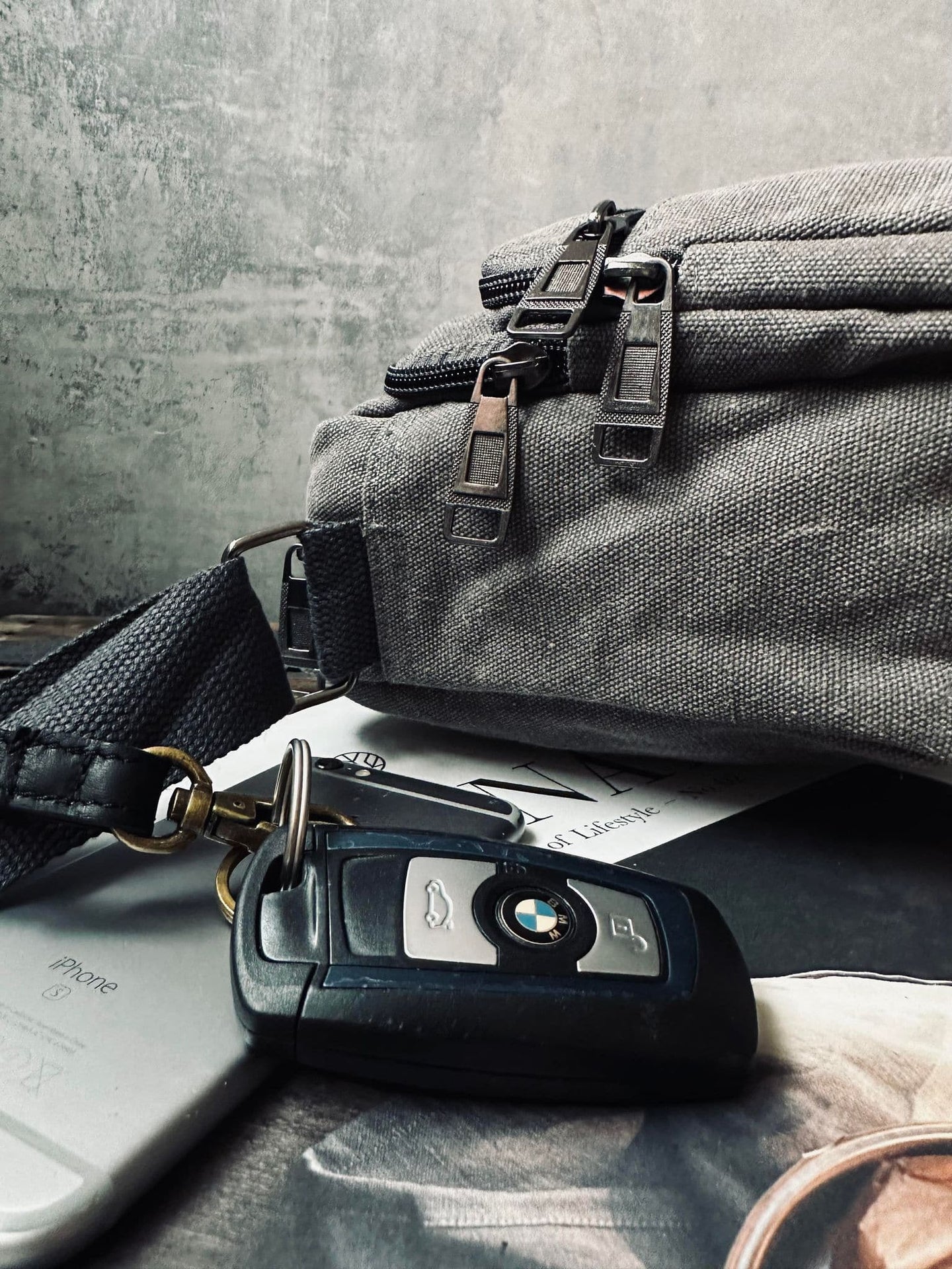 Crossbody Kanvas grå unisex - VIAMAJA.DK