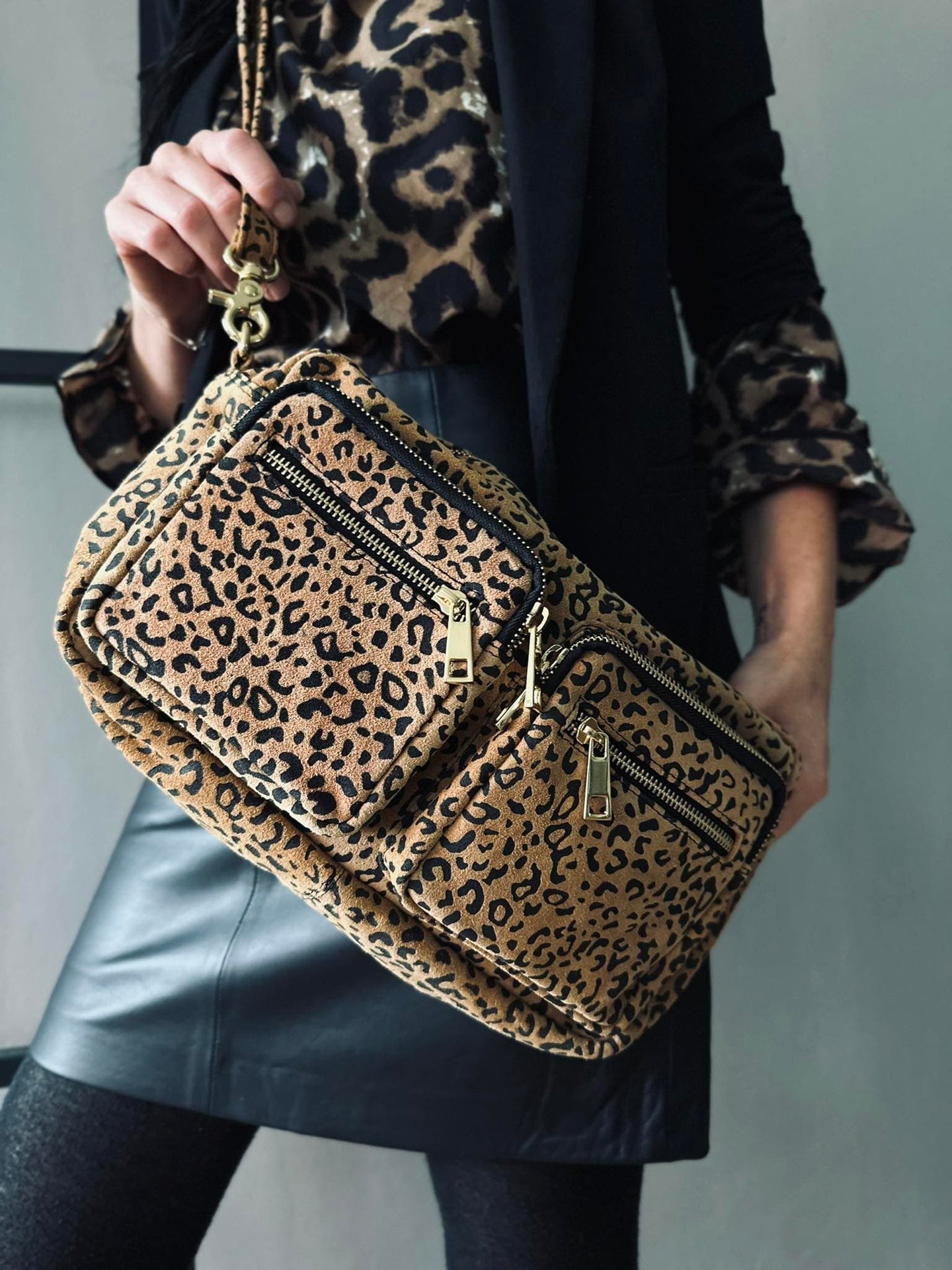 Crossbody - Leopard ruskind - VIAMAJA.DK