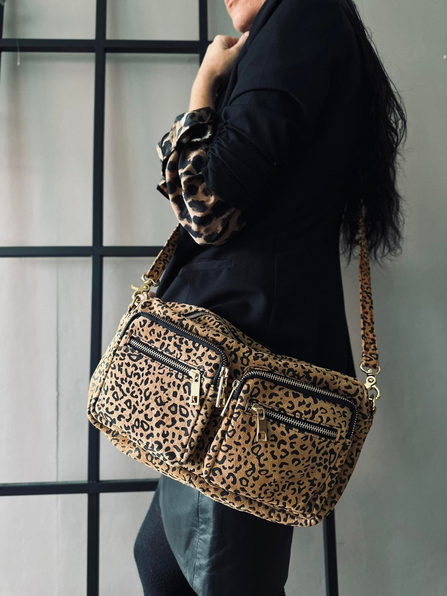 Crossbody - Leopard ruskind - VIAMAJA.DK