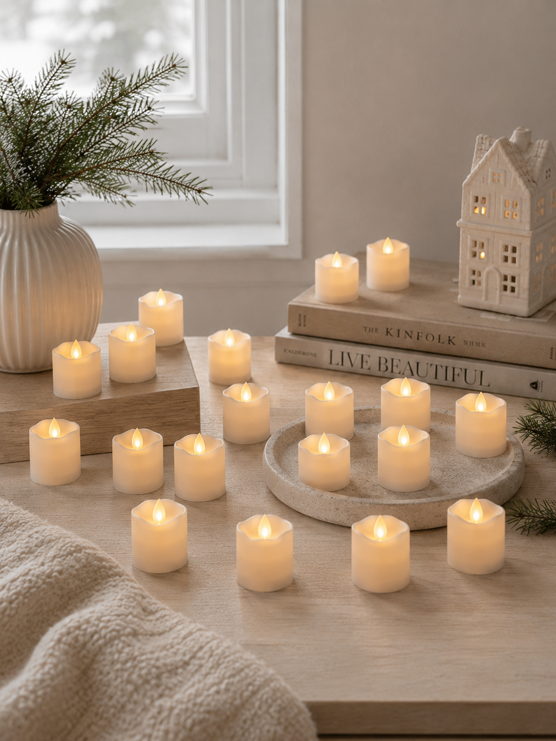 20er-Pack kleine LED-Blockkerzen