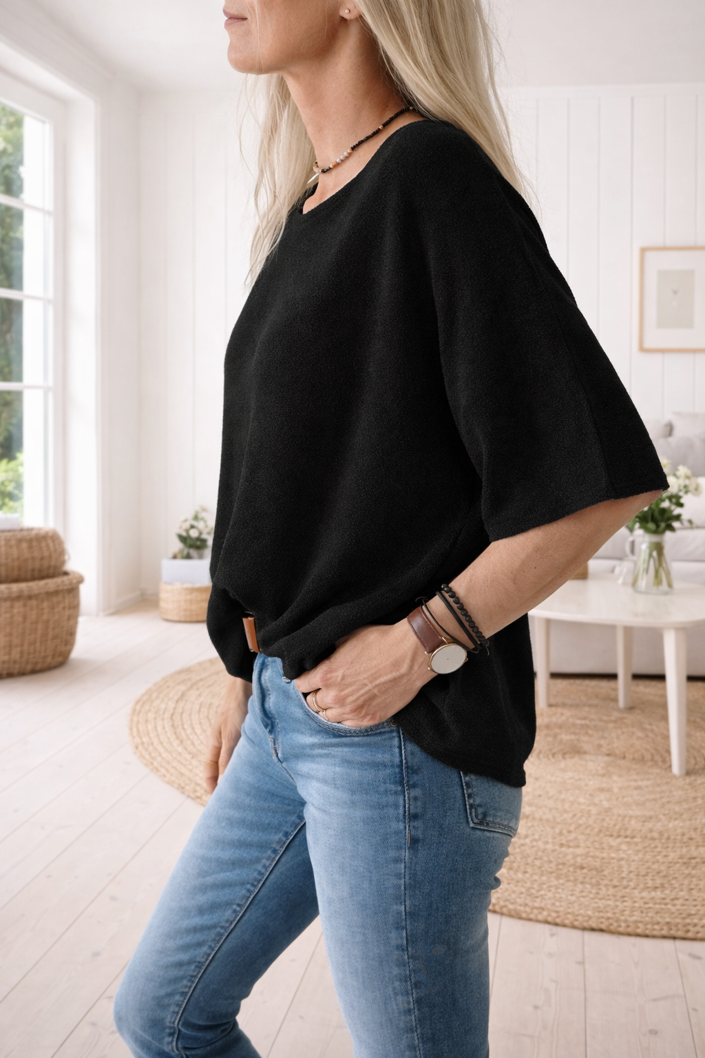 Bluse Sia Schwarz – Oversize