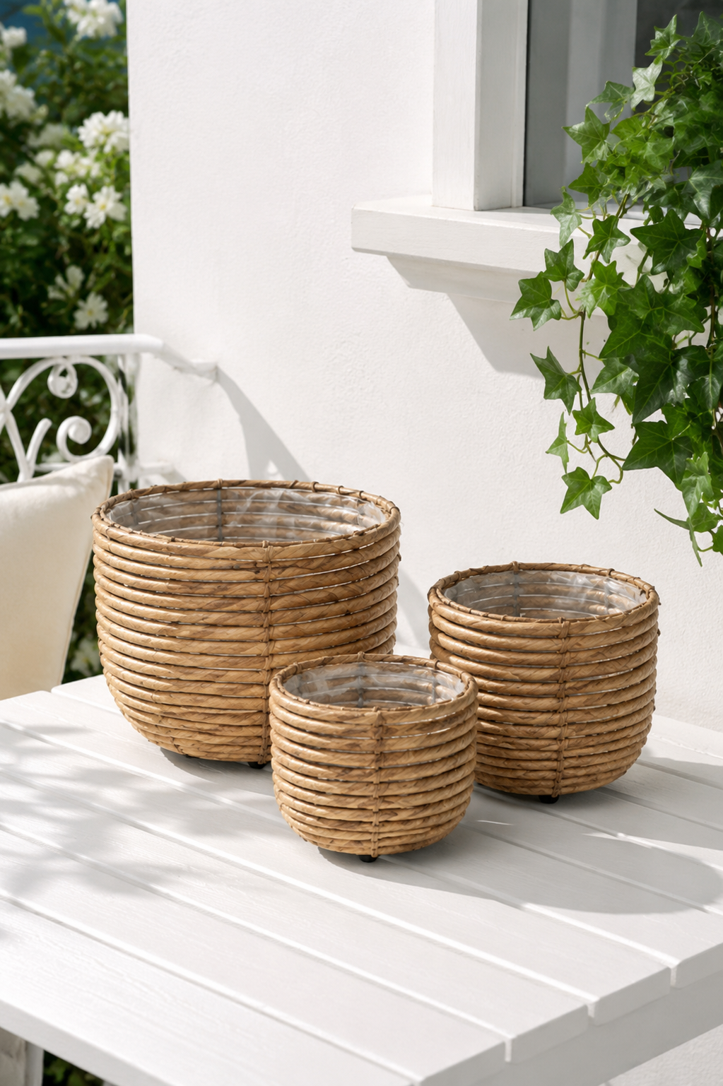 Korbset Rattan - Natur 3 Stk.