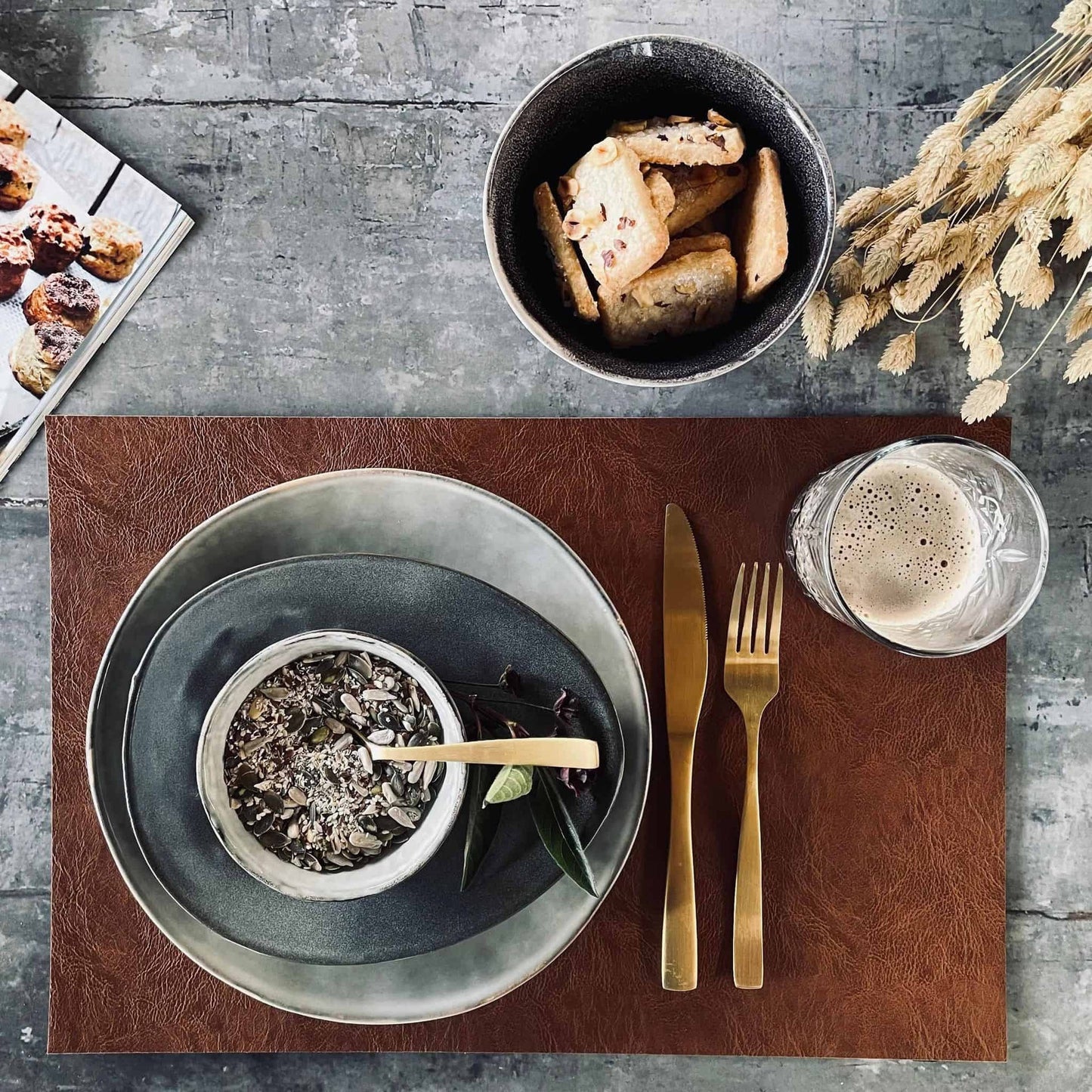 Dækkeserviet 30x45 - Cognac - VIAMAJA.DK