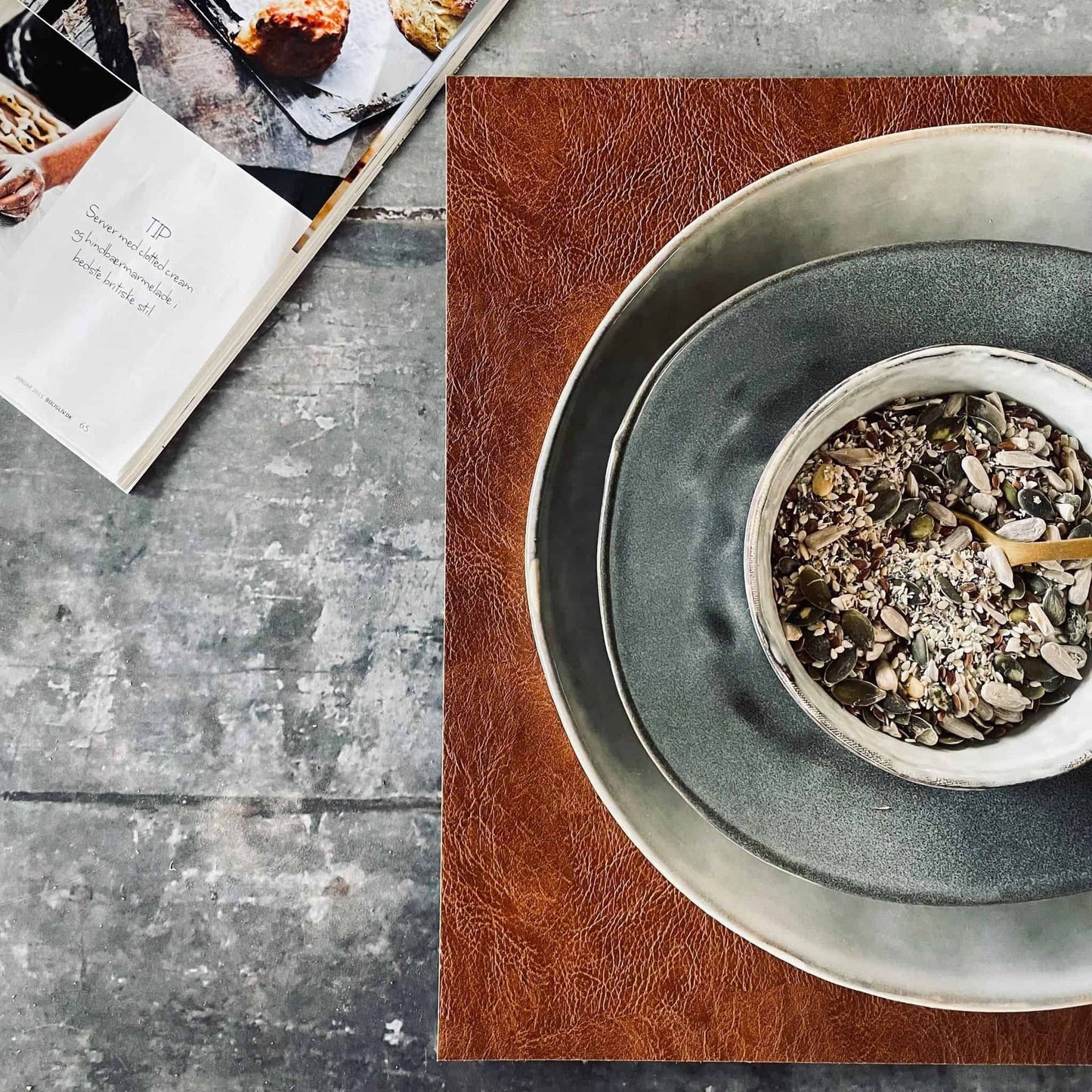 Dækkeserviet 30x45 - Cognac - VIAMAJA.DK