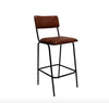 Diner Barhocker mit gequiltetem Ledersitz