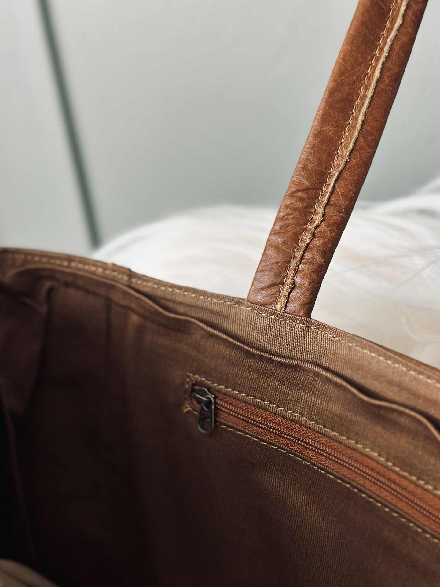 Shopper Anna cognac leather