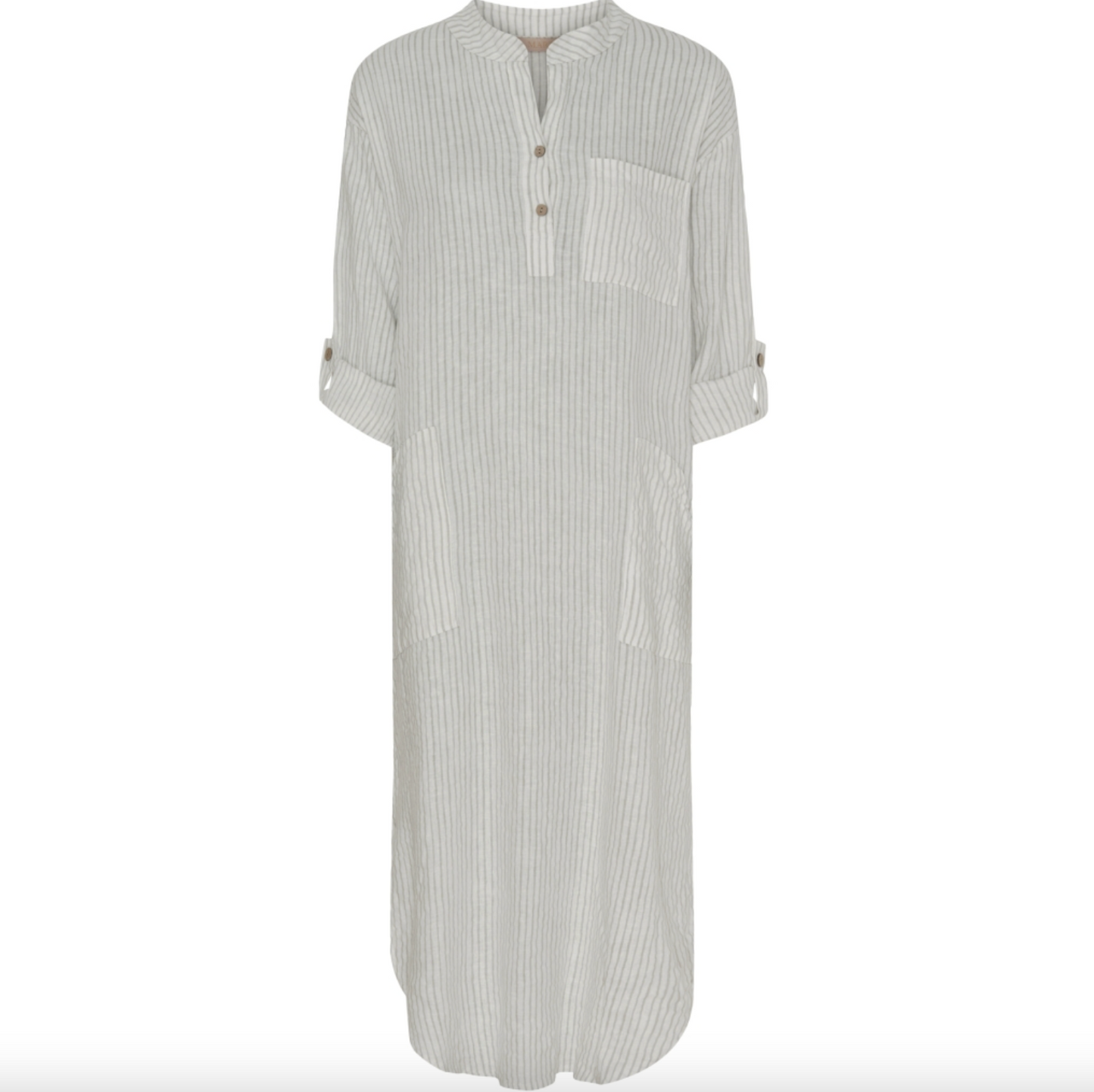 Kleid Leinen – Grey Stripe