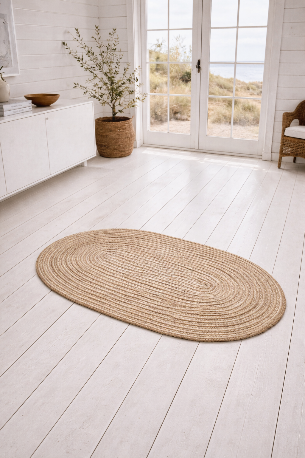 Geflochtener Juteteppich - Oval