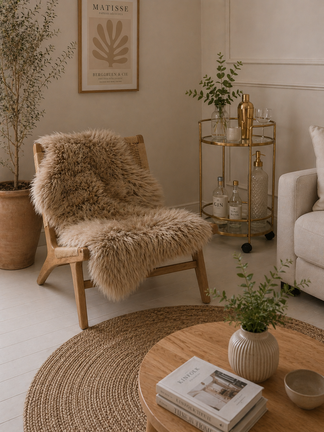 Lammfell Taupe - 85x55 cm