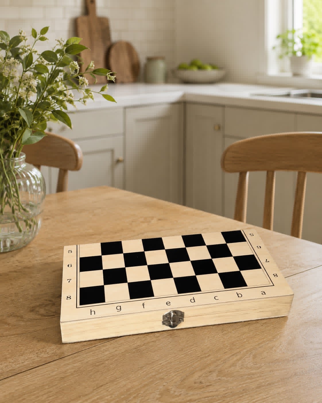 3-in-1-Brettspielset aus Holz