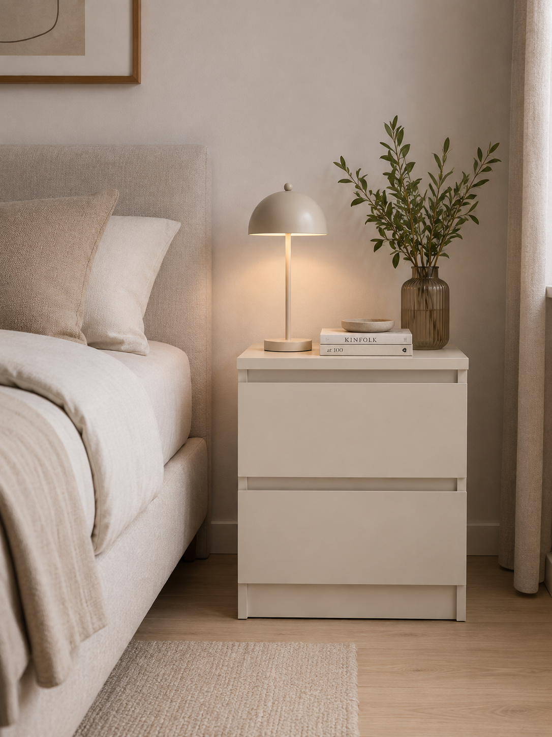 Nachttisch - Cashmere mit 2 Schubladen