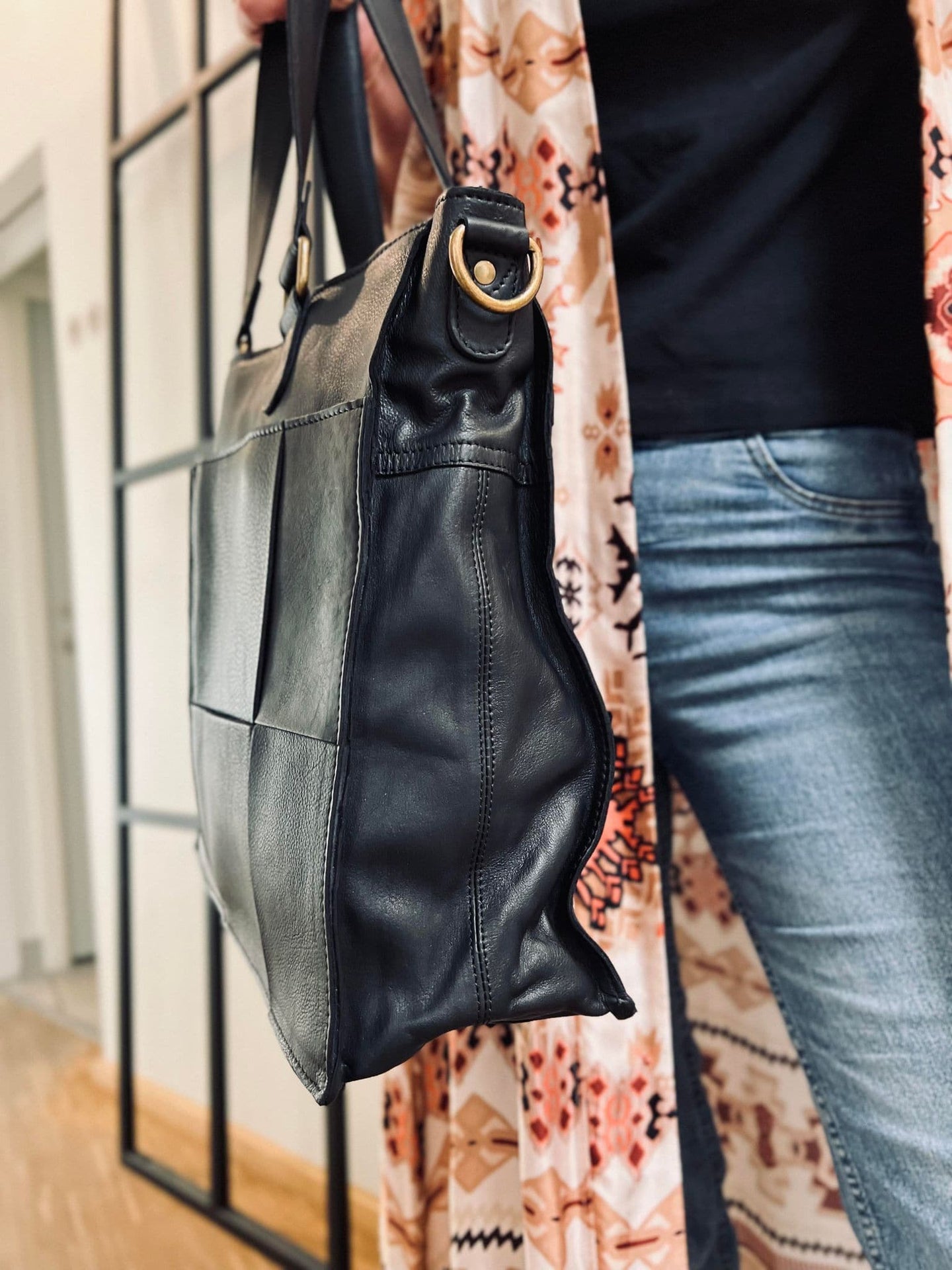 Elegant arbejdstaske / shopper - Sort - VIAMAJA.DK