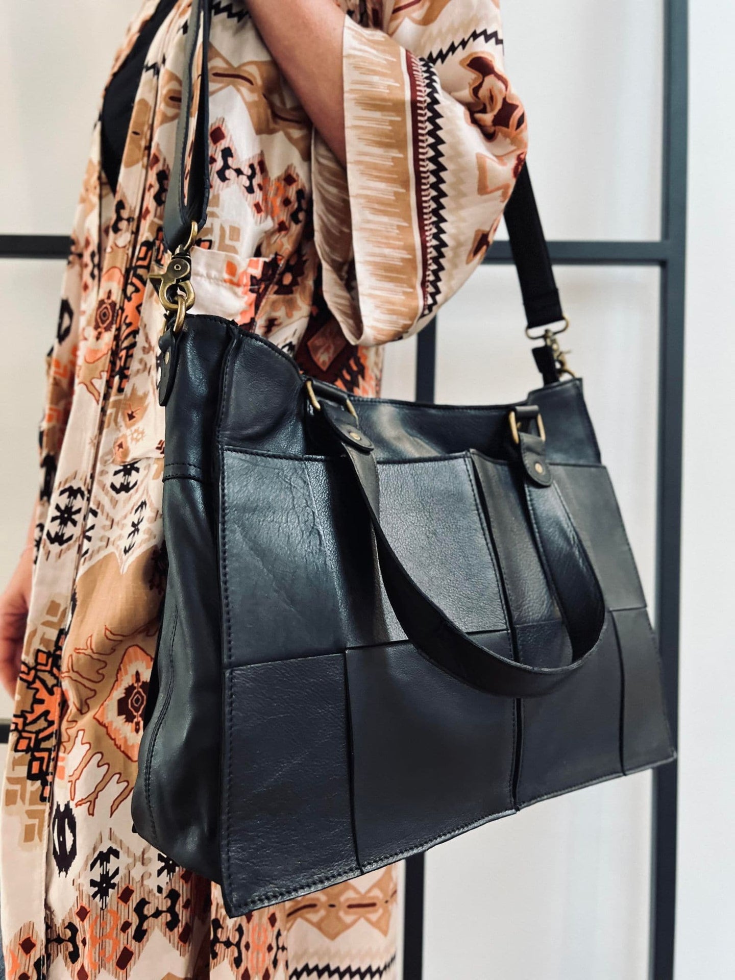 Elegant arbejdstaske / shopper - Sort - VIAMAJA.DK