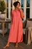 Kleid Violetta - Coral-Leinenmix