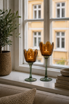Kerzenhalter flower - Amber / Grün