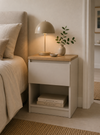 Nachttisch - Hickory / Cashmere mit 1 Schublade