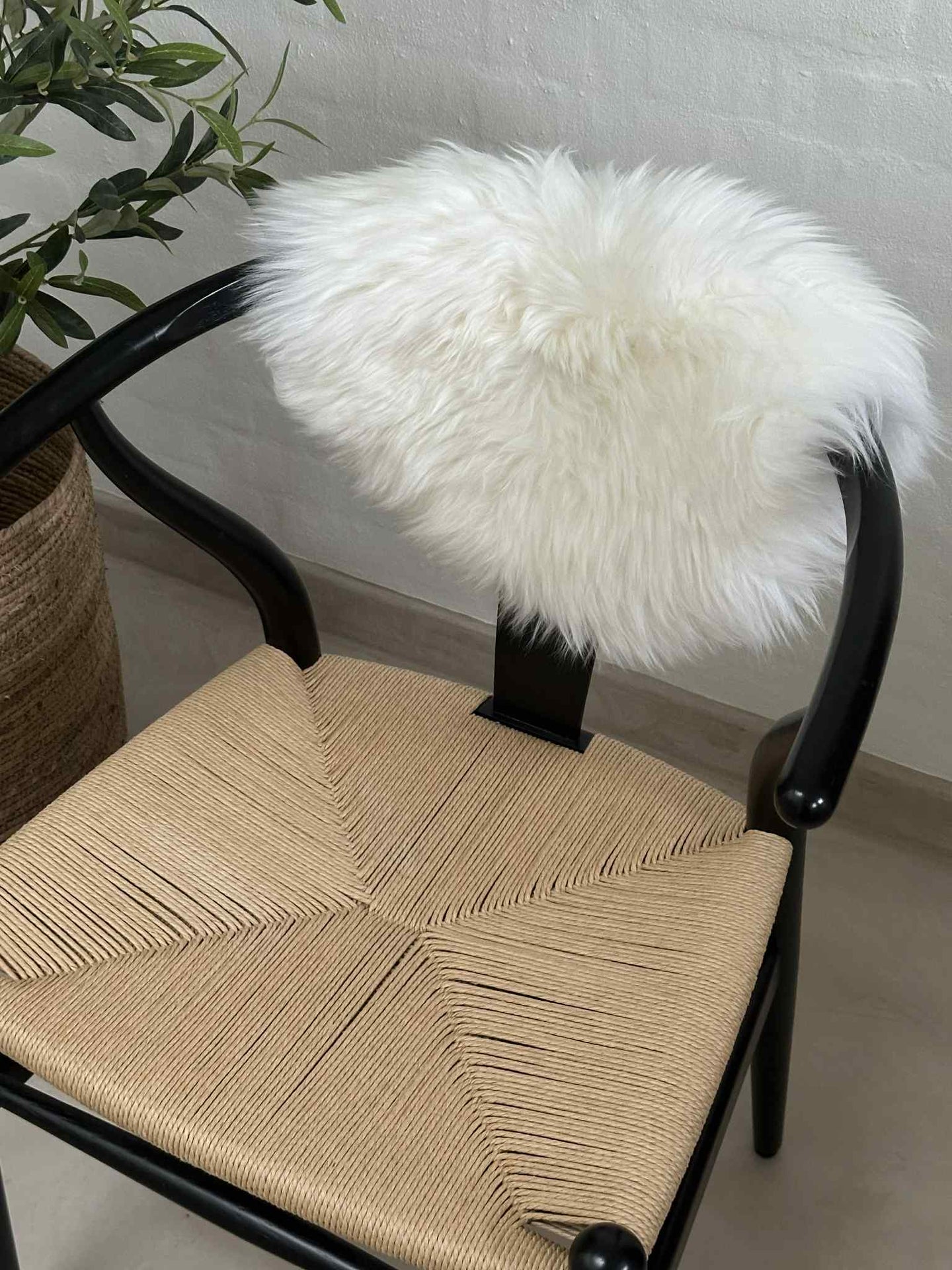 Sitzfell Ø 34 cm - Weißes Lammfell