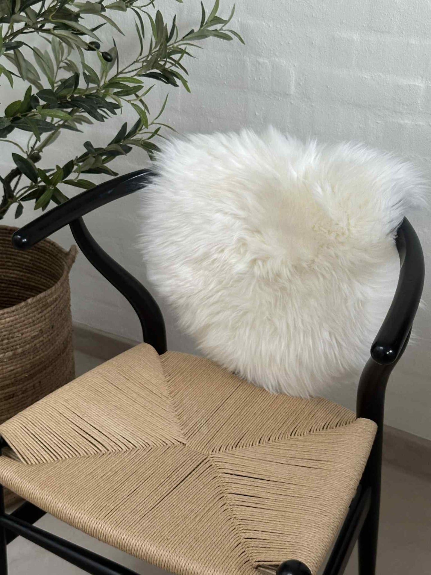 Sitzfell Ø 34 cm - Weißes Lammfell