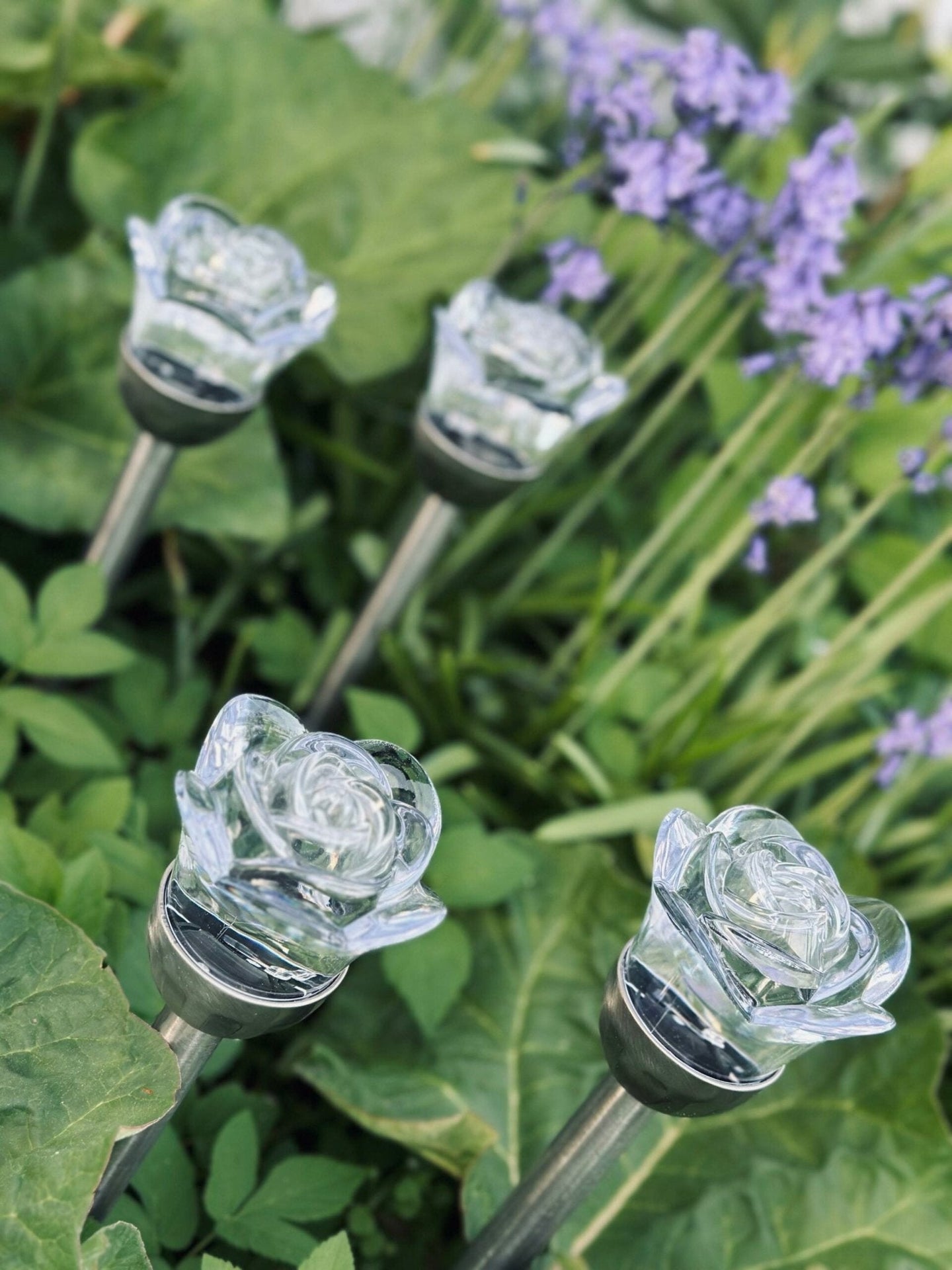 Fakkel med solceller FLOWER – Sæt med 4 stk - VIAMAJA.DK