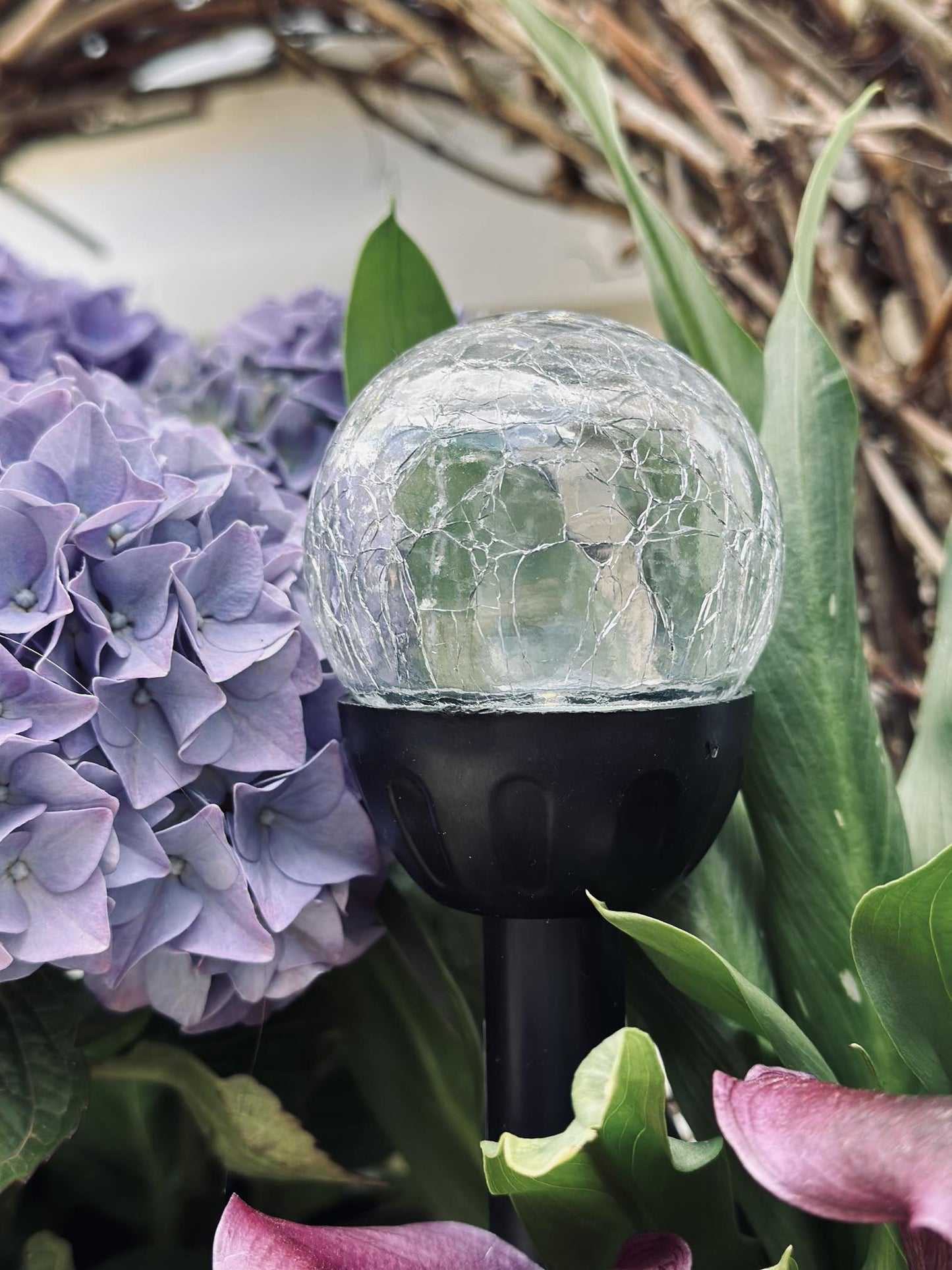 Fakkel med solceller - Glaskugler black mini - VIAMAJA