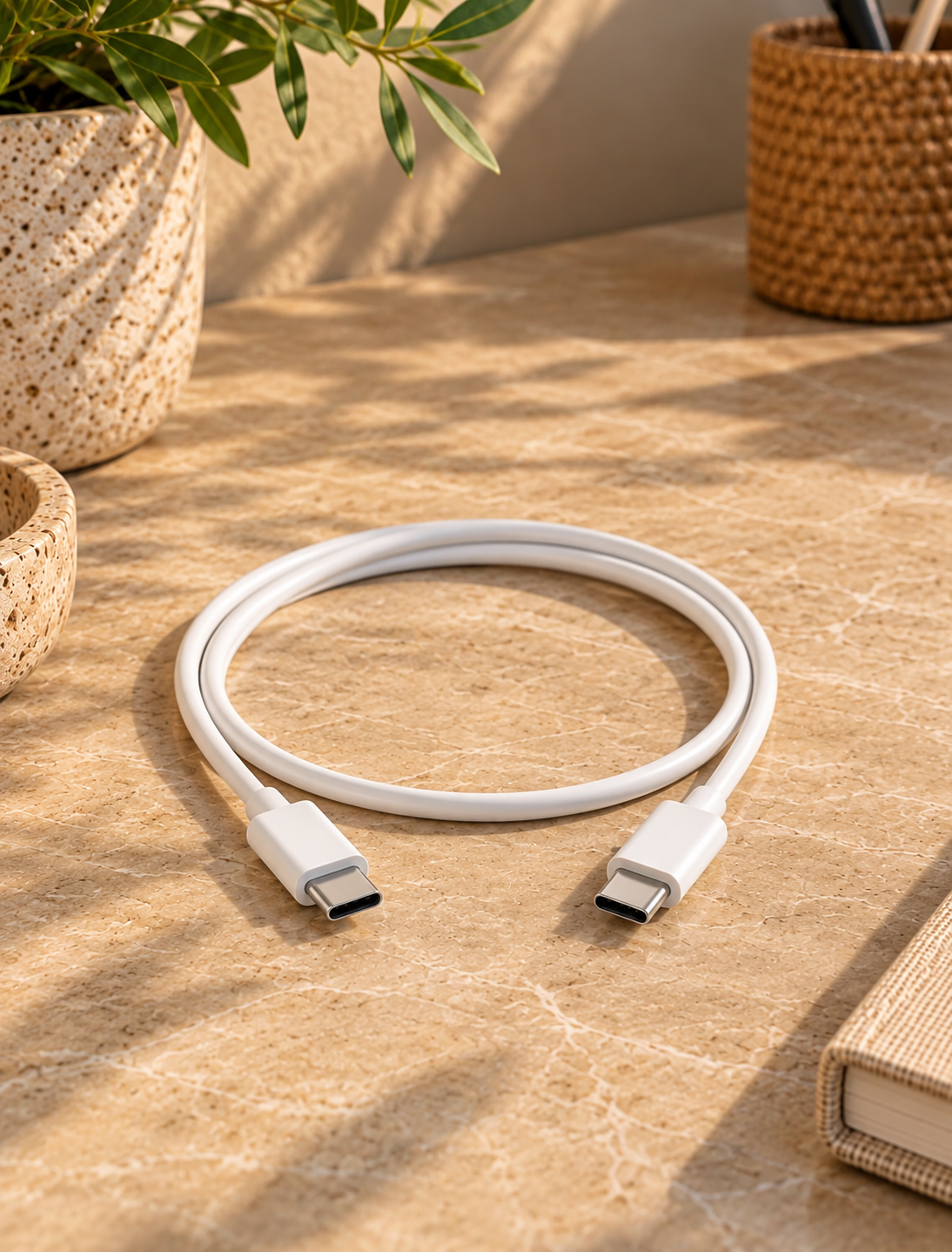 Ladekabel USB-C auf USB-C - 1 m weiß