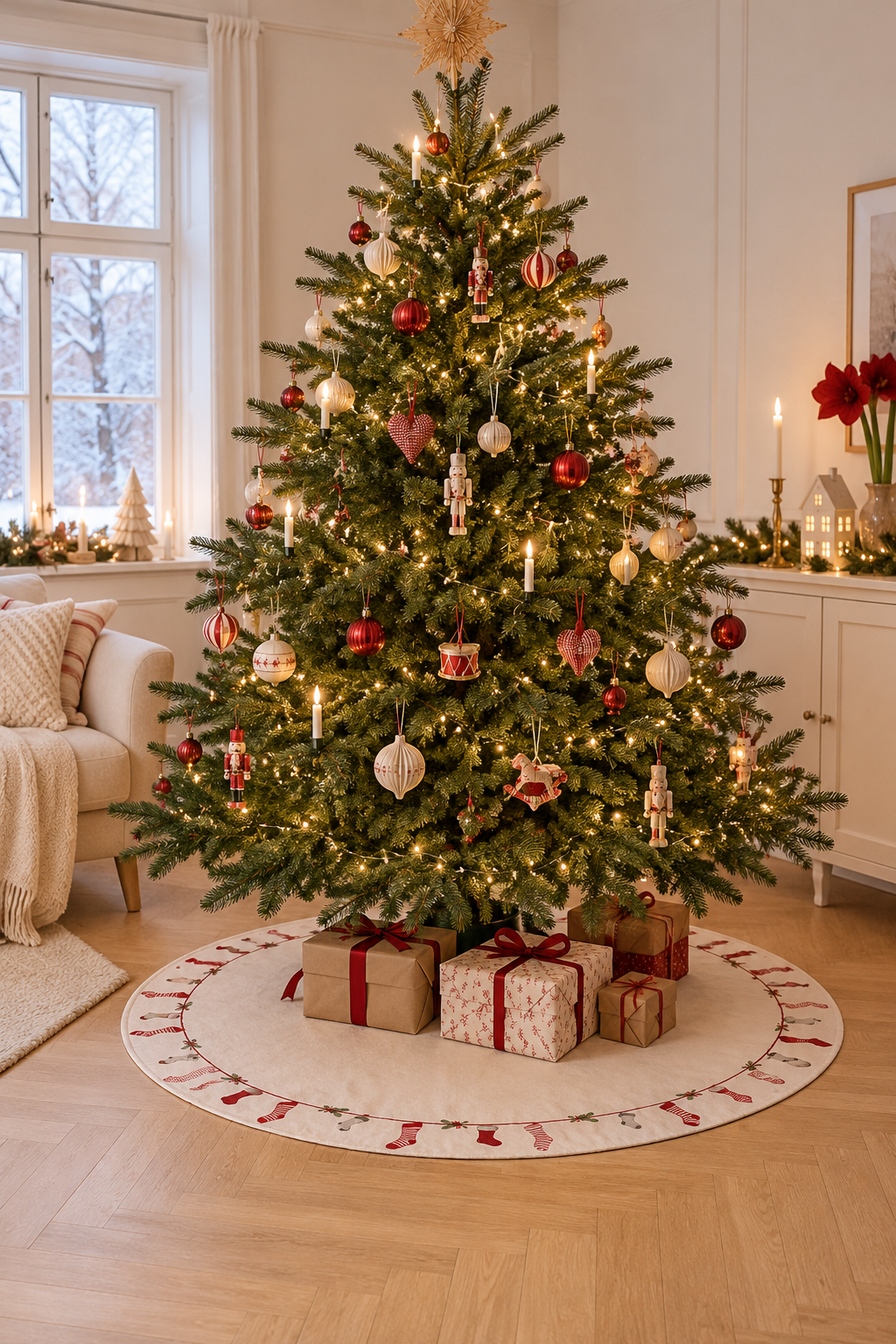 Weihnachtsbaumdecke Dia 120cm - OEKE-TEX
