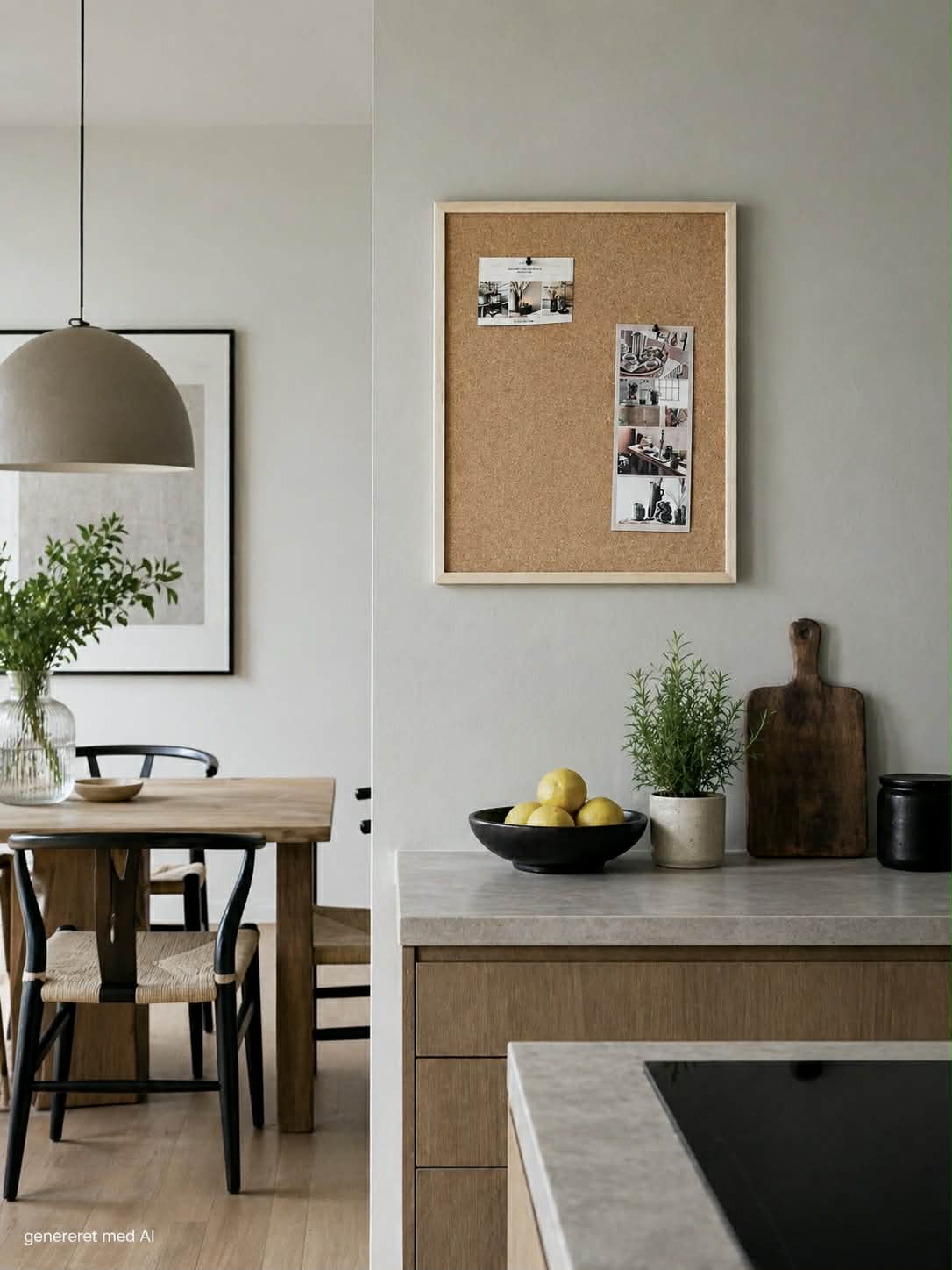Pinnwand Kork 40x60 cm - Massiver Rahmen Natur