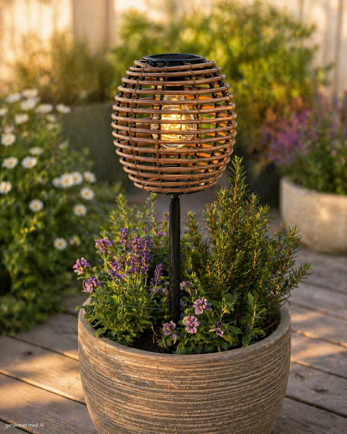 Laterne auf Spieß 53 cm - Solar Natur