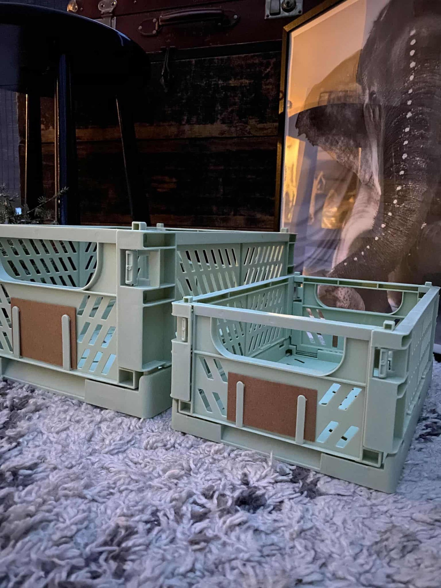 Foldekasse med mærkat – Lille – MINT GREEN - VIAMAJA.DK