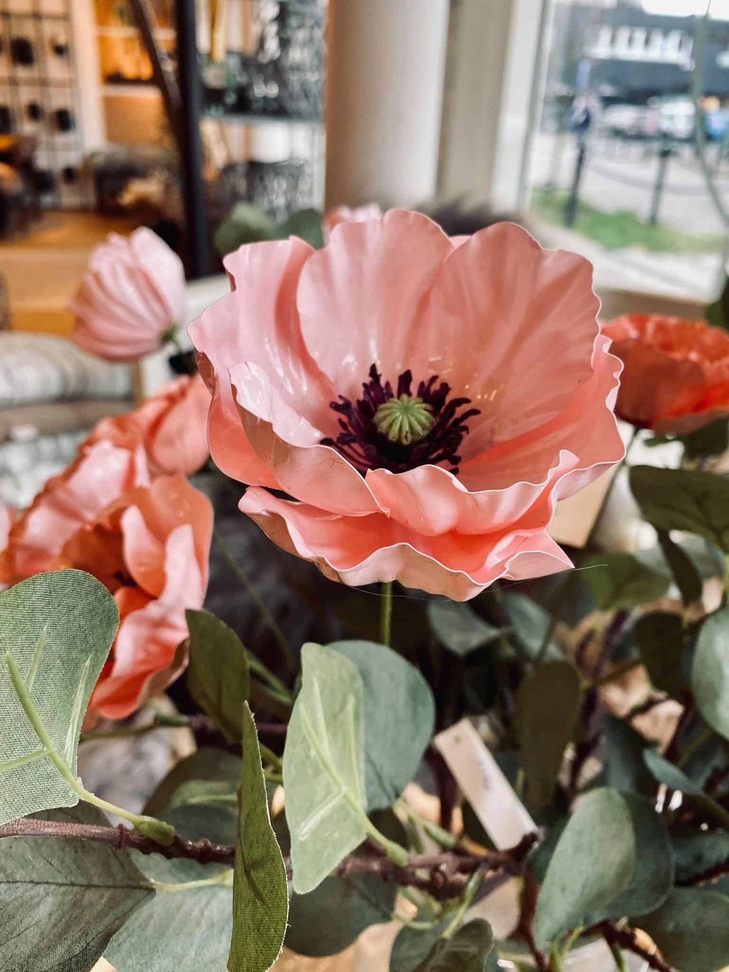 Folie-blomst med 2 hoveder - Lys Rosa - VIAMAJA.DK