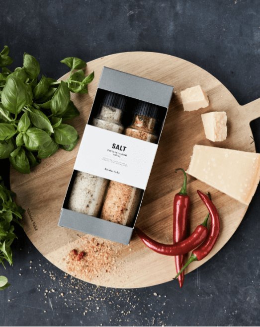 Gaveæske, Nicolas Vahé Parmesan & Basil salt & Chilli salt - VIAMAJA